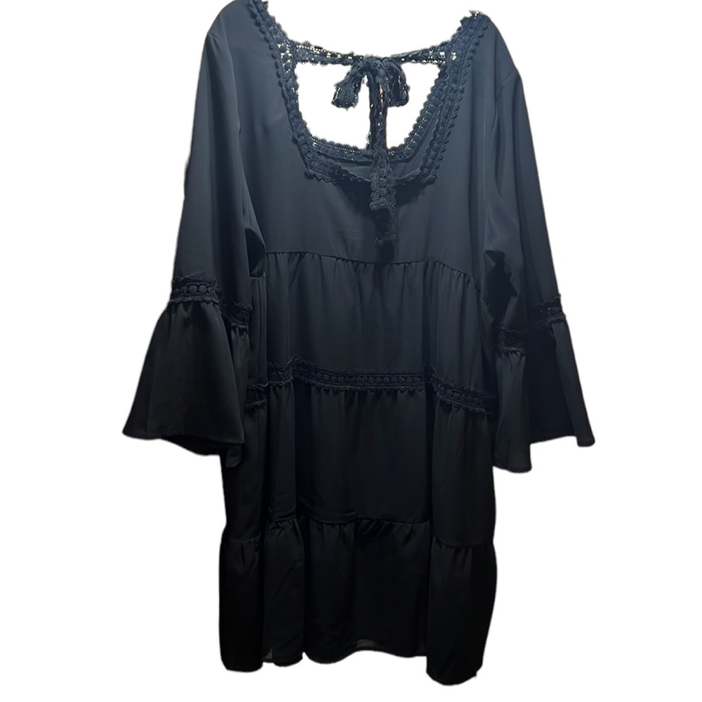 Black boho dress oversized